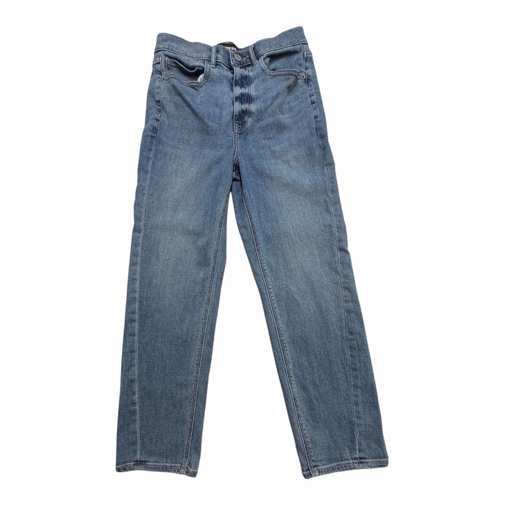 Express Vintage Wash High Rise Straight Leg Cropped Jeans Women's Size 4R